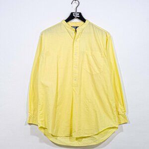 Polo Ralph Lauren Popover Button Shirt Mandarin Band Collar Medium VTG 80s